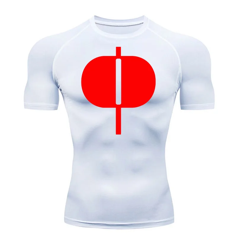 Men's Short Sleeve T-Shirt Compression Sports Shirt White Bodybuilding Top Rashgarda MMA long sleeves Funny Tshirt Running tight