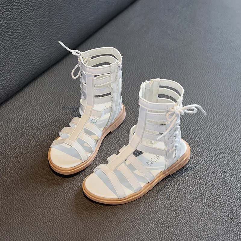 Flat Sandalias Child Sandals Summer Girl Roman Sandals Soft Sole Kid Princess Shoe Mid Size Big Girl Shoe Kid Shoe Cool Boot