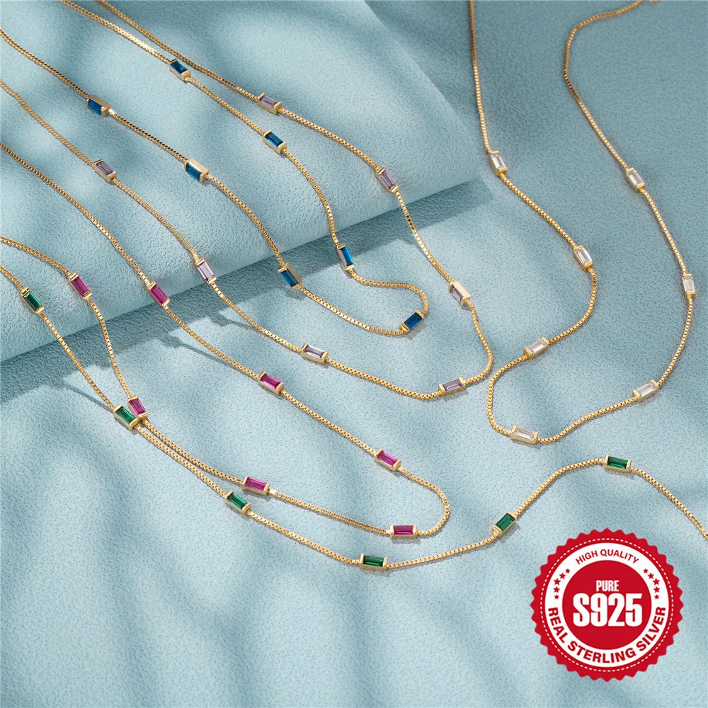 

Женская серебряная цепочка-воротник S925, евро-американский, красный циркон, корейский стиль INS