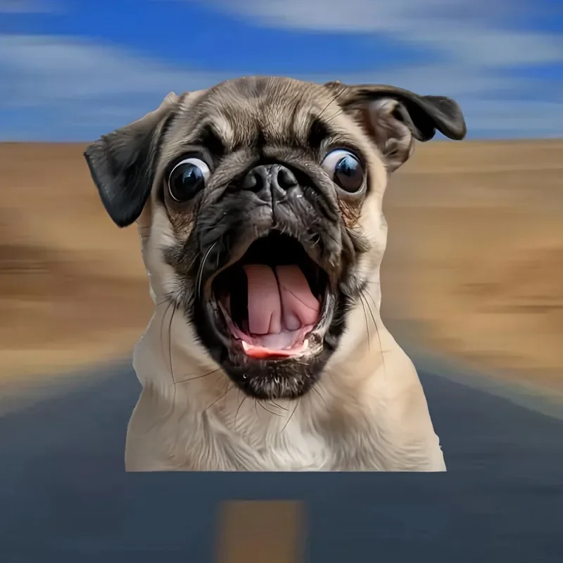 

1PC Funny 3D Pug Dog Motorcycle Stickers Waterproof for Side Panel Fuel Tank Fairing Car Trunk Bumper Windows Door Vinyl Decals