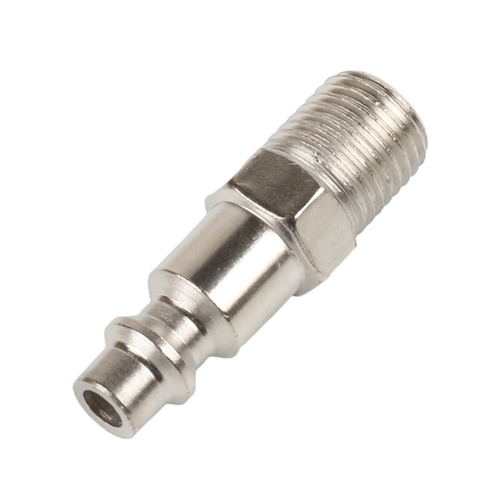 Adaptador de rosca macho industrial, Conexão rápida e simples, Material cromado, Ferramentas de ar