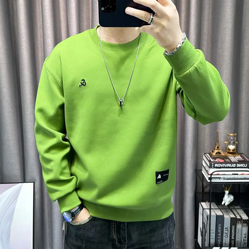 

Толстовки с круглым вырезом для мужчин, зеленые, забавные, без бренда, эстетические, Y2k, винтажные, S, высокое качество, роскошный, эмо, свободный мужской пуловер с круглым вырезом
