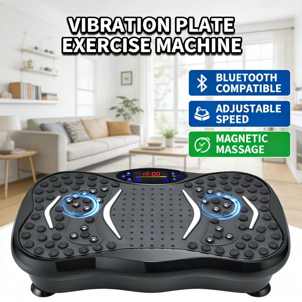 

Vibration Plate Exercise Machine Adjustable Speed Workout Vibrate Stand Bluetooth-Compatible Rhythm Full Body Shaker for Weight