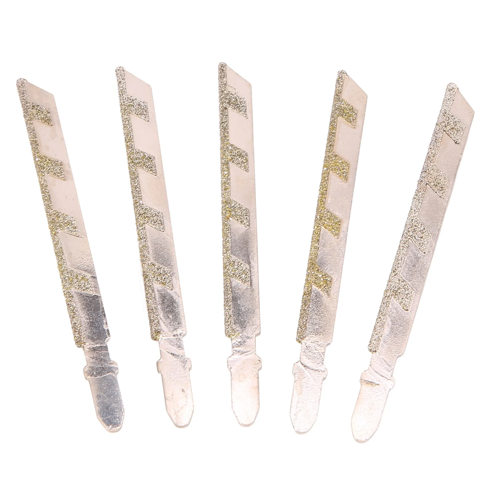 AB51 5Pcs 101mm 4 Inch T Shank Jigsaw Blades Diamond Coated Jig Saw Blade Set Masonry Tile Cutting Power Tools Accessories