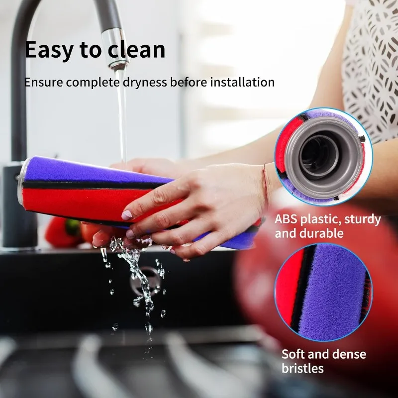 

Y15A Soft Roller Brush Rear Brush Bar Replacement Kit For Dyson V7 V8 V10 V11 Soft Roller Cleaner Head Vacuum Attachment