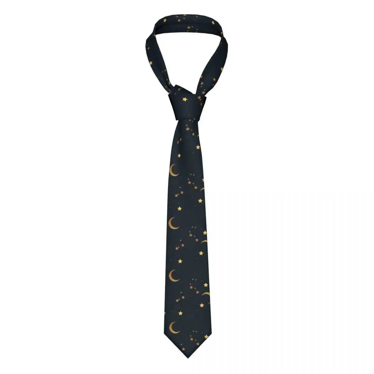 

Tie For Men Formal Skinny Neckties Classic Men's Golden Moons And Stars Wedding Tie Gentleman Narrow