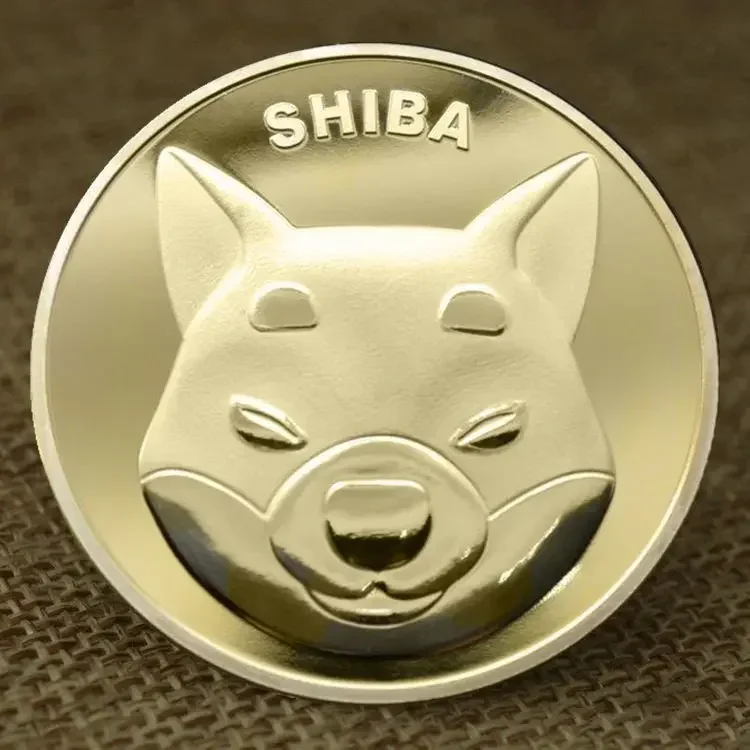 SHIBA Metal Golden Plated Physical SHIB Souvenir Coin Commemorative Gift Cryptocurrency Coin