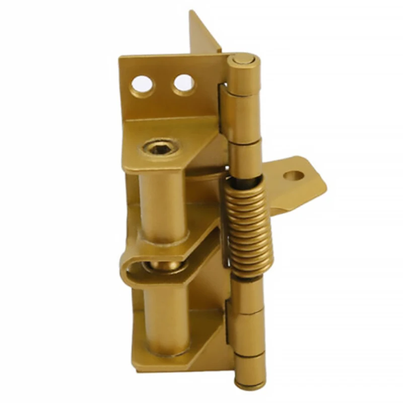 Self Closing Doors Spring Hinge Bathroom Adjustable Tension Exterior Door for Left and Right Hand Door Brass Golden