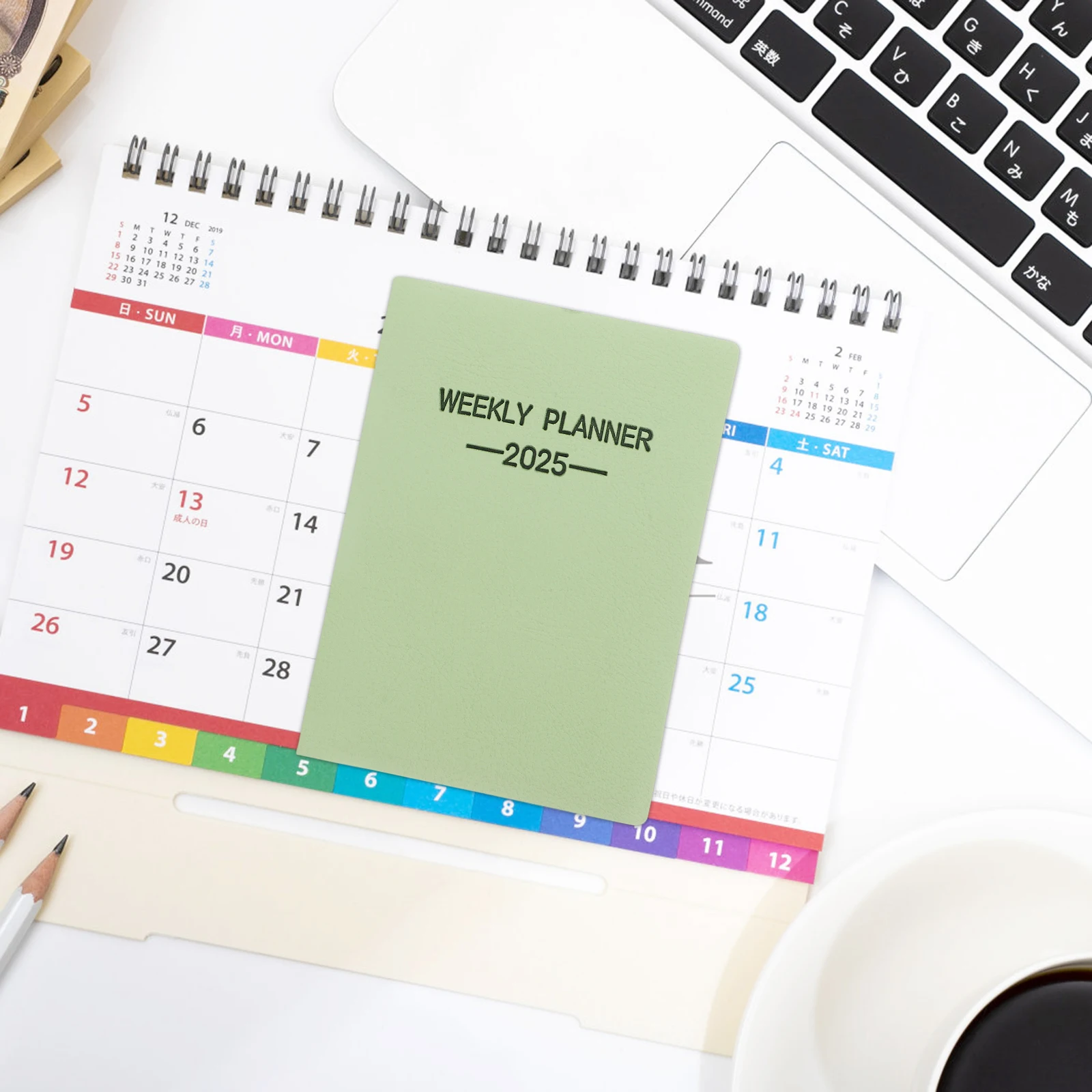 

2025 Weekly Planner Monthly Calendar Notebook Thick Paper Office Home Supplies Ideal Gift School Essential Schedule
