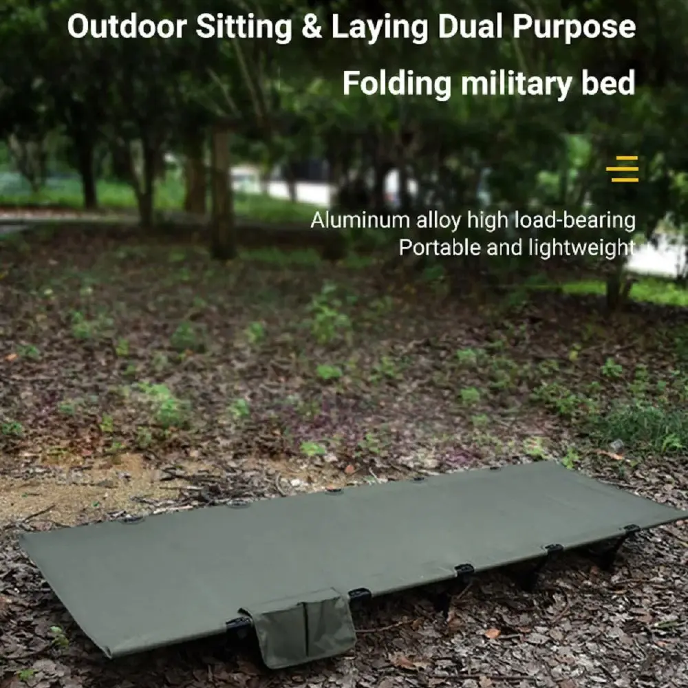 Outdoor Folding Bed Camping marching bed Portable Ultra-light Single Recliner Accompanying Lunch Bed