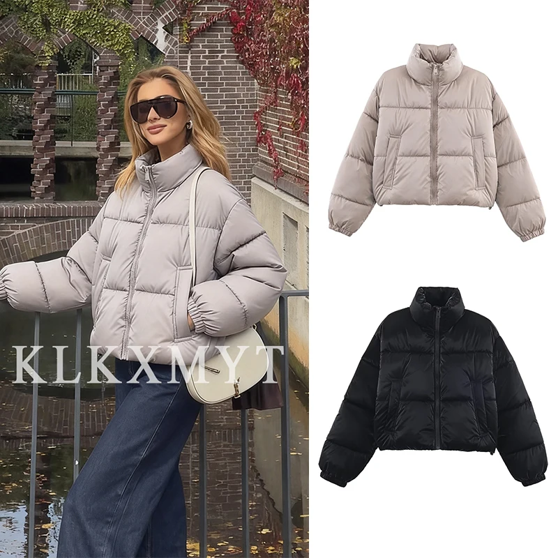 

Women Leisure Coats 2025 Women New Fashion Solid Color Long Sleeve Zipper Parka Coat Women Hight Street Short Coats