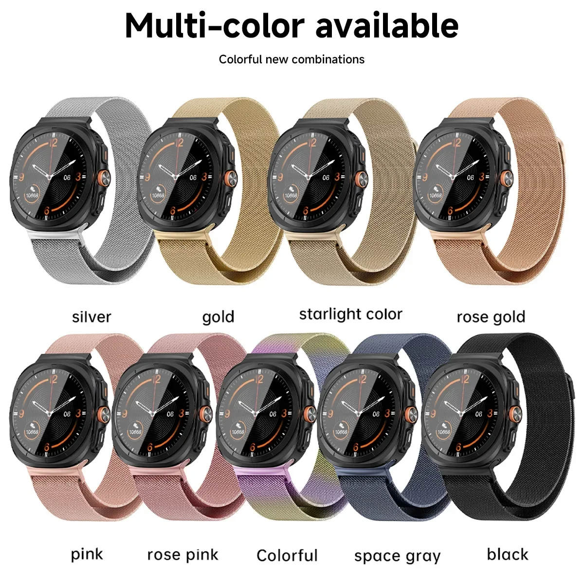 Pasek Milanese Loop do Samsung Galaxy Watch 7 Ultra 47 mm Magnetyczna bransoletka ze stali nierdzewnej do Galaxy Watch 7 Ultra Metal Band