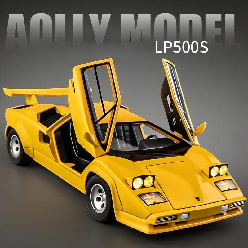 

Моделирование 1/24 Lambo Countach LP500S супер модель спортивного автомобиля детская литая под давлением игрушечная машина звук и свет миниатюрный Voiture