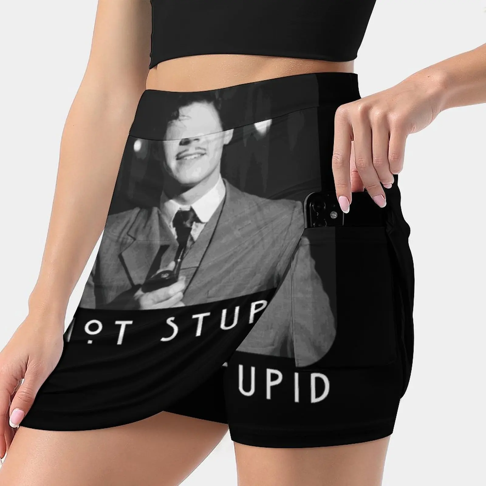 " I'M Dead Dear Not Stupid " Hotel Quote Mr. March Women's Fashion Sporting Skirt With Pockets Tennis Golf Running Skirts Quot