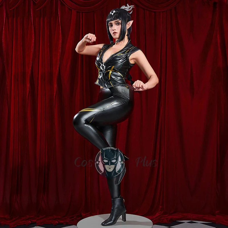 Костюм для косплея Game Baldurs Cos Gate 3, женский топ с глубоким v-образным вырезом и длинные брюки, униформа, комплект для карнавальной вечеринки на Хэллоуин