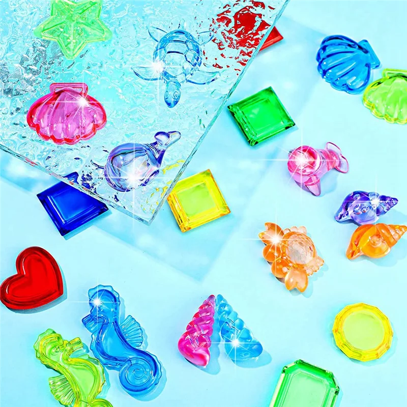 DELAM-52Pieces Gemme per immersione Piscina Animali marini Gemme Baule del tesoro pirata Nuoto subacqueo estivo