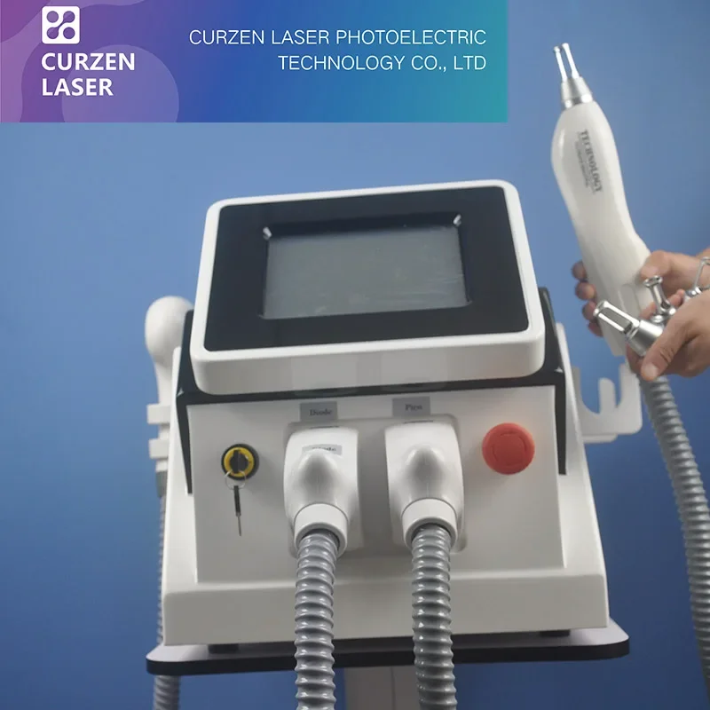 Macchina per la depilazione portatile 2 in 1 a diodi Nd Yag Q Switch per rimozione tatuaggi laser 808 di vendita calda