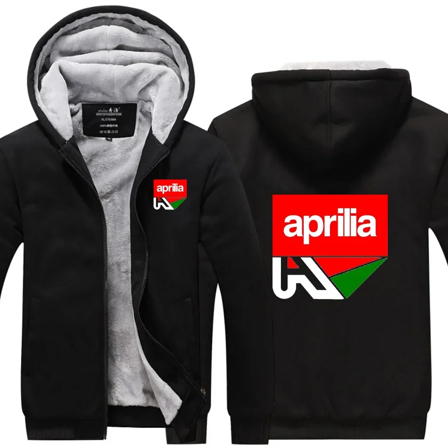 

2023 NEW winter printed APRILIA car logo thickened casual coat men's zipper men's Plush coat