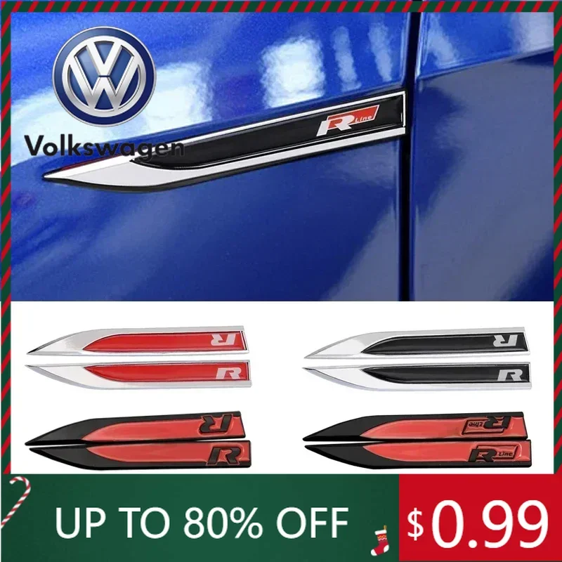 

Горячая новинка 2026: 2 шт. металлических 3D-эмблем R-Line для боковых крыльев Volkswagen (наклейки/значки) для VW Golf 6, 5, 7, 8, MK7, MK6