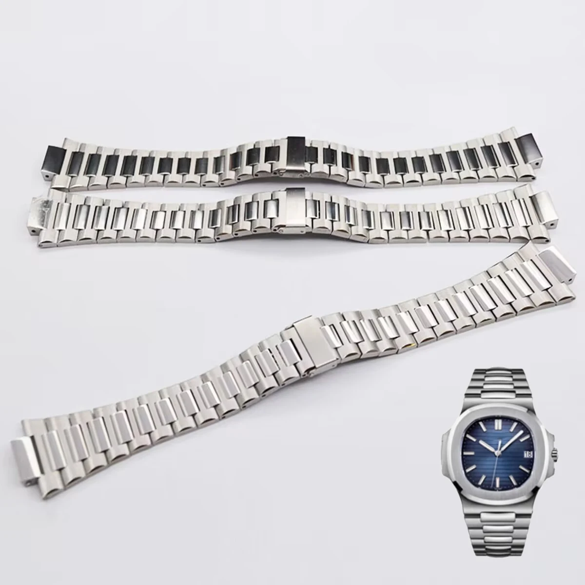 

Ремешок для часов Patek Philippe Nautilus 5711/5726, ремешок для часов из тонкой стали, мужской ремешок для часов из нержавеющей стали с выпуклым профилем, аксессуары для часов, ремешок 25 мм