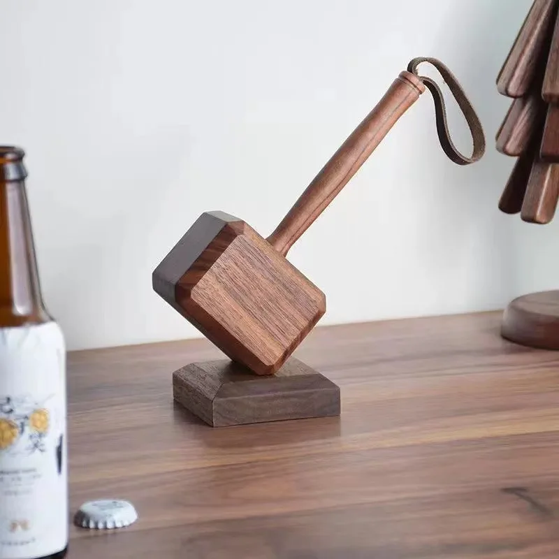 Bottle opener Personalized home beer screwdriver Wooden magnetic attraction Creative home ornament Hammer bottle opener