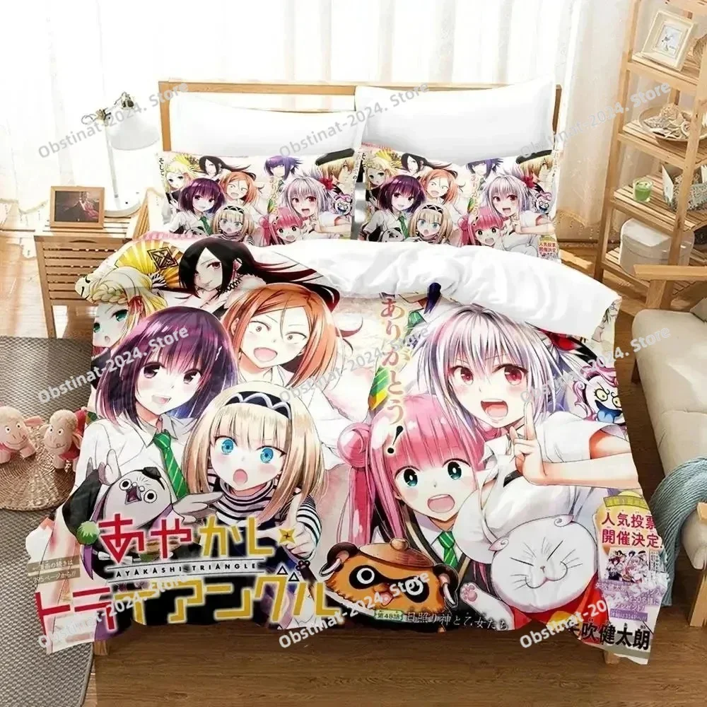 

3D Anime Ayakashi Triangle Bedding Set Printed Bed Set With Pillowcase Bed Duvet Cover Soft Single Double Queen Super King Size