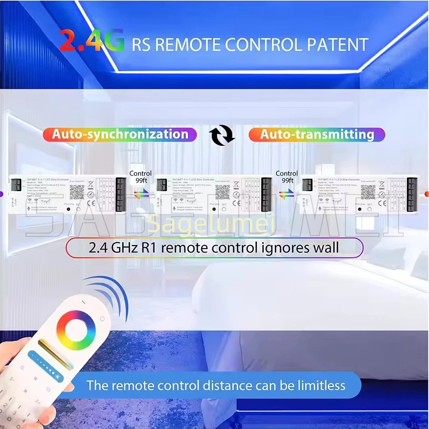 

Zigbee 3.0 LM052 2.4G smart Dual white/RGB/RGBW/RGBCCT 5 in 1 LED Strip Controller CCT Single color Light tape Dimmer 12V 24V