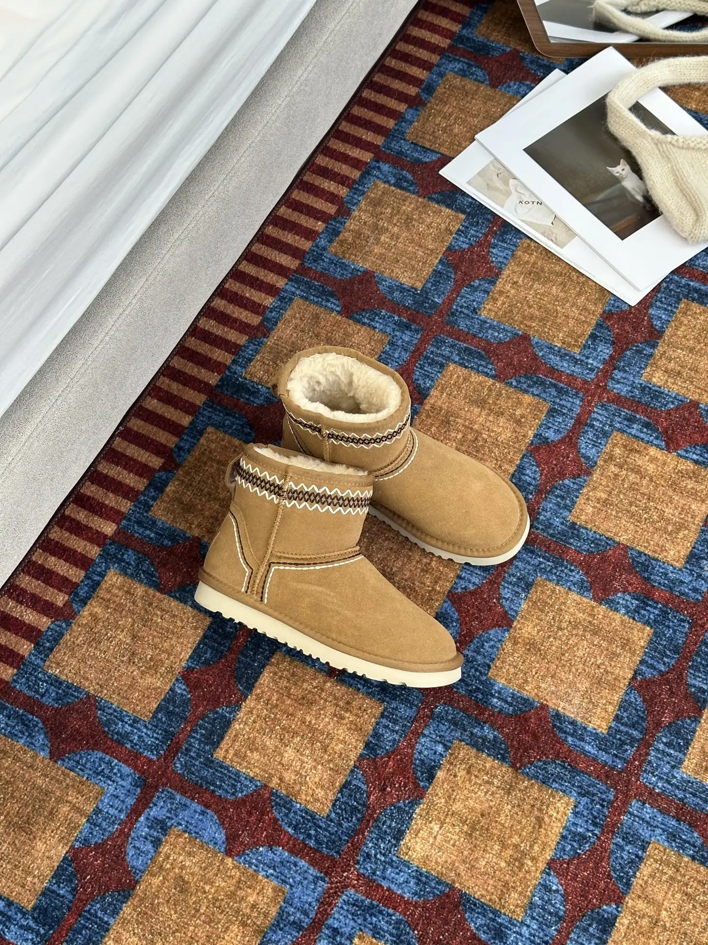 

2026 Winter New Women Snow Boots Genuine Leather Wool High Top Platform Boots Luxury Brand Fashion Mulard Style Ankle Boots