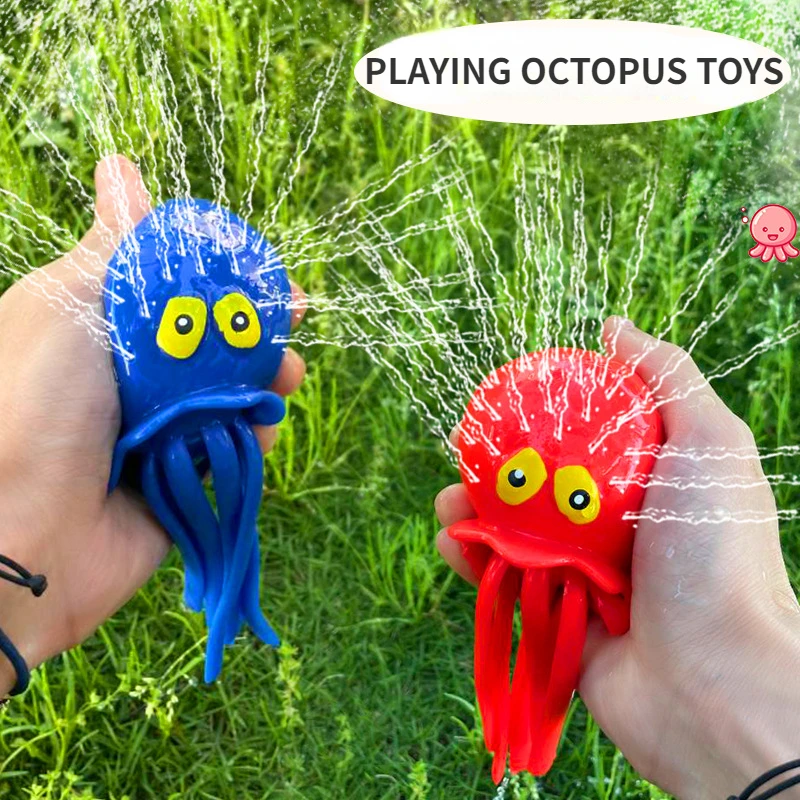 Water Absorbing Octopus for Children To Take A Bath Baby To Play with Water Toys Swimming Pool To Relieve Stress and Spray Water