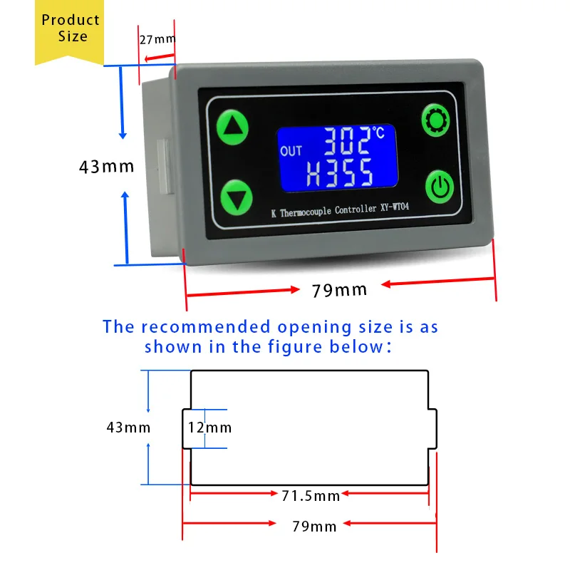 WIFI Remote High Temperature K-type Thermocouple High Temperature Controller -99~999℃ Digital Smart Thermostat High Low Alarm