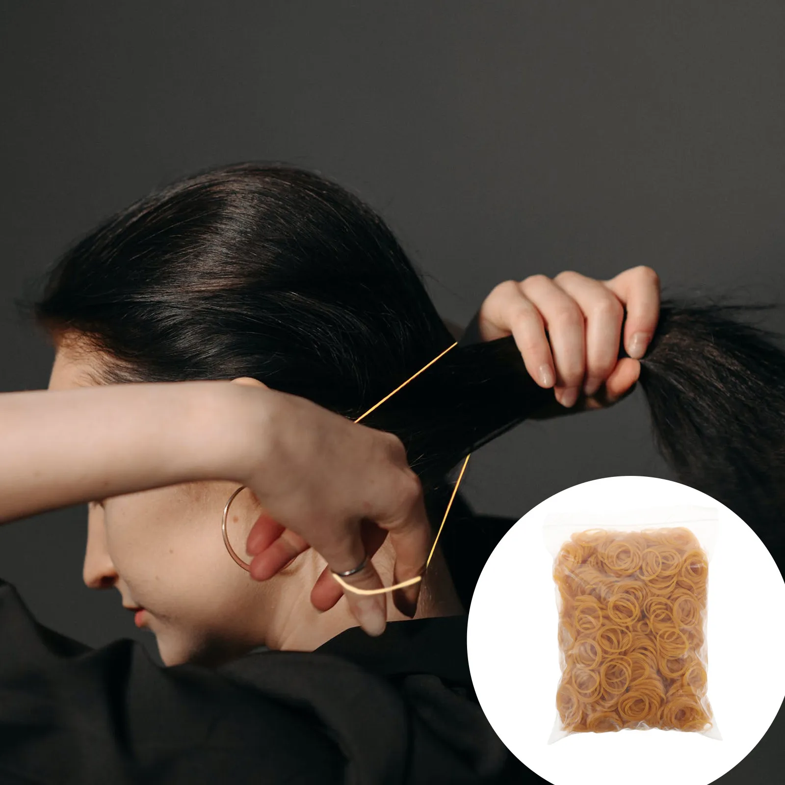 High-Temperature Resistant Yellow Rubber Bands for Hair Styling – Durable Elastic Perm Rings, Salon-Grade Tools