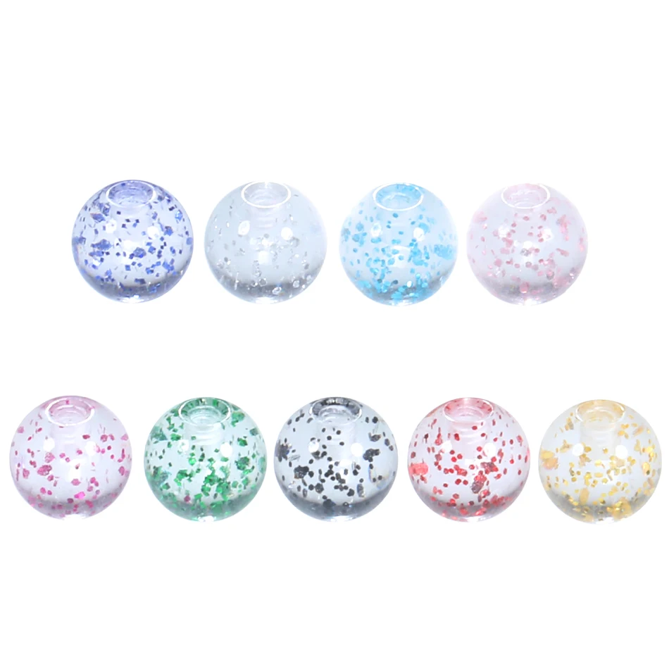 90pcs/lot Acrylic Glitter Replacement Ball 3mm 5mm 6mm Tongue Barbell Lip Ring Earring Belly Eyebrow Nose Piercings Body Jewelry