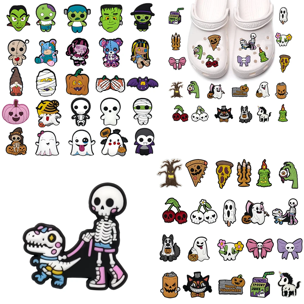 Cute Halloween cartoon Shoe Charms For Slides Sandals, PVC Shoe Decorations Accessories For Christmas Birthday Gift Party Favor