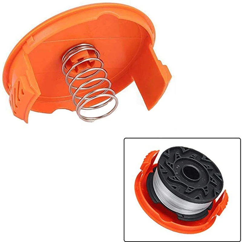 Weed Wacker Bump Cap Replacement RC-100-P Spool Cap Covers And Spring For BLACK+DECKER AFS Trimmer