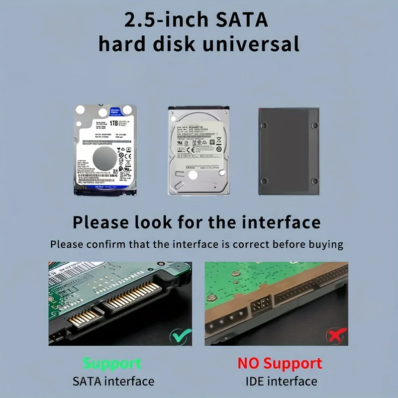 Ultra-Fast USB/Type C to SATA Hard Drive Enclosure - 5Gbps UASP Compatible with 2.5-Inch HDD/SSD for PC Mac Laptops and Desktop