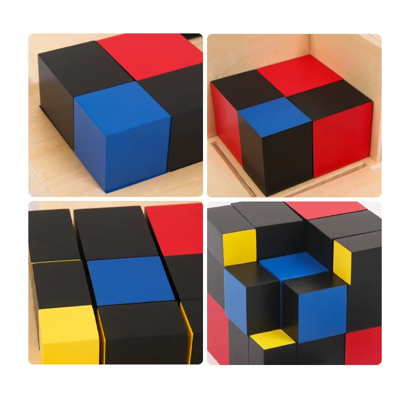 Montessori Early Learning Rekenkundige Binomiale Cube Trinomial Kubus Houten Speelgoed Wiskunde Materialen Voor Houten Wiskunde Speelgoed