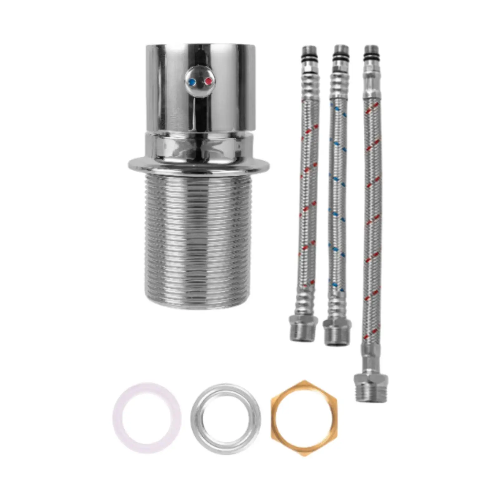 

Смесительный клапан для горячей и холодной воды со шлангами со впускными и выпускными шлангами Запасной смеситель для крана, туалета, кухонной раковины