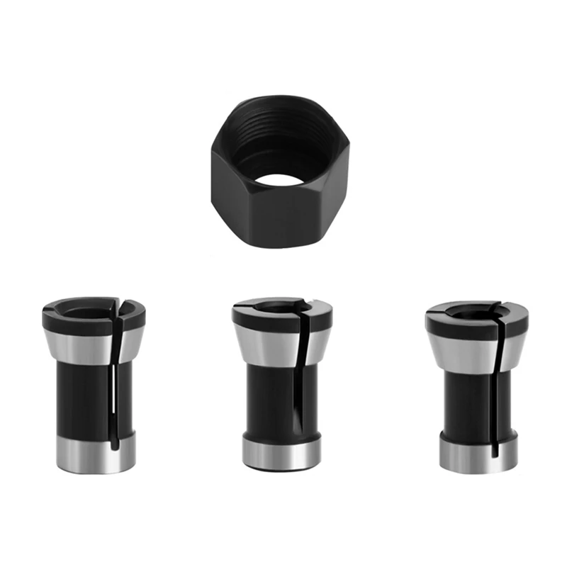 A98E-4Pcs/ชุด 6 มม.8 มม.6.35 มม.ไฟฟ้า Router Milling CUTTER Collet Chuck M15 สกรู NUT สําหรับตัดแกะสลักเครื่อง