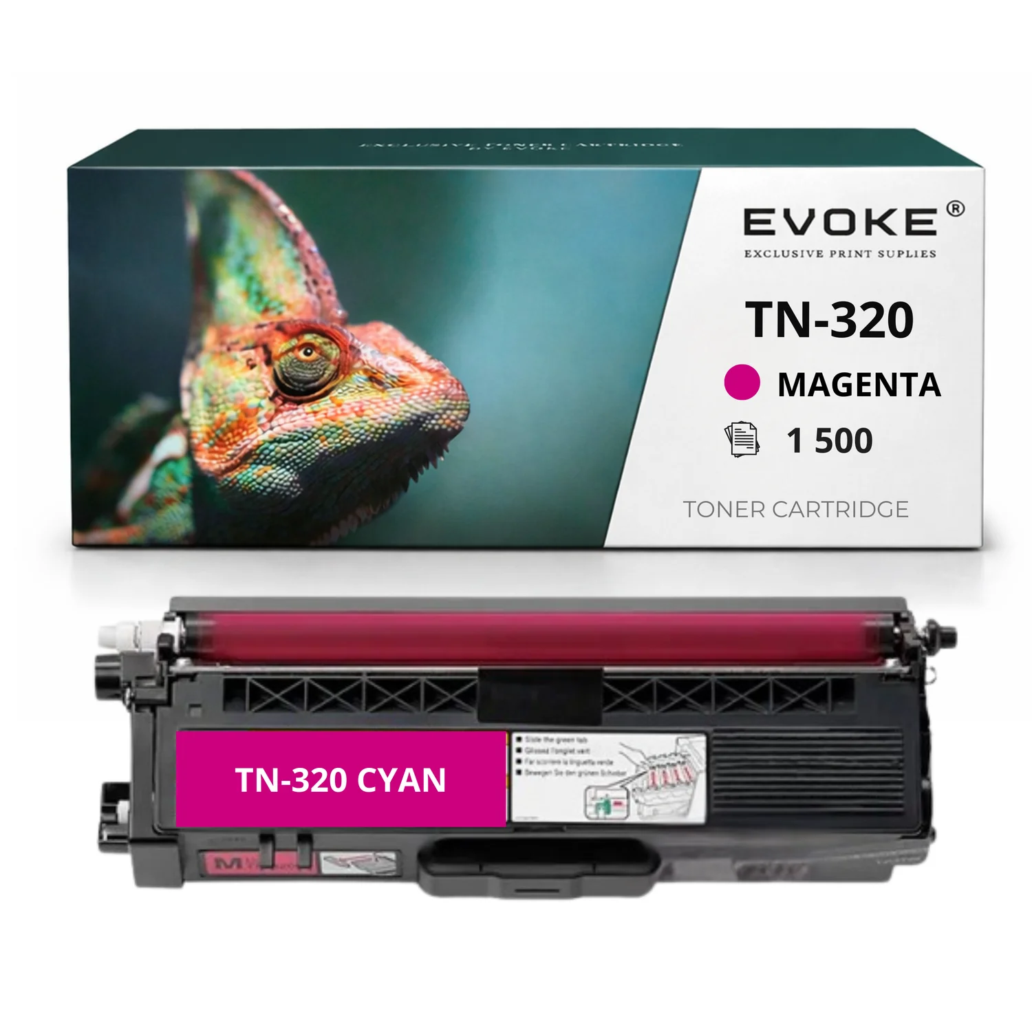 Evoke Compatibele Toner voor Brother Tn320 Tn-320 Magenta 1500 Pagina's Mfc-9970Cdw Dcp-9270Cdn Hl-4150Cdn Hl-4140Cn