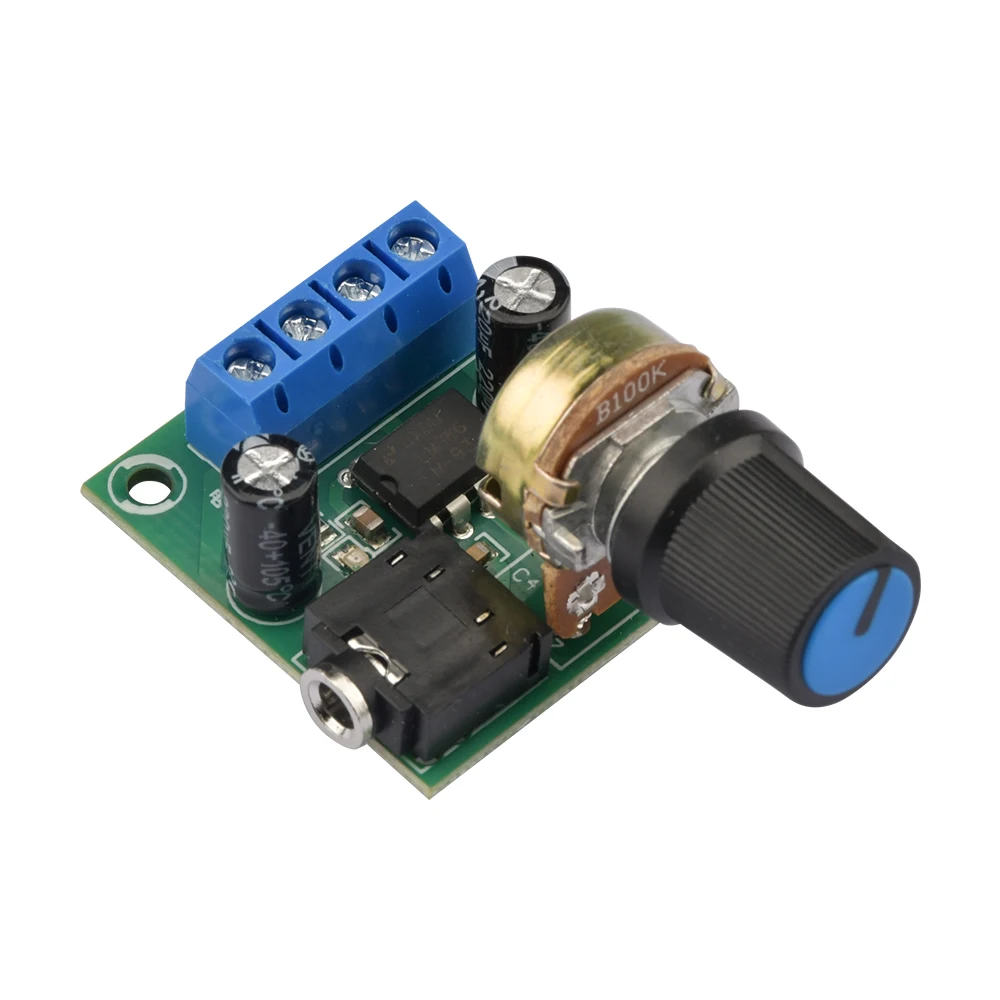 LM386 10W Audio Amplifier Board Mono 3.5mm DC 3-12V Volume Control Mini AMP Module Adjustable Volume 1PC