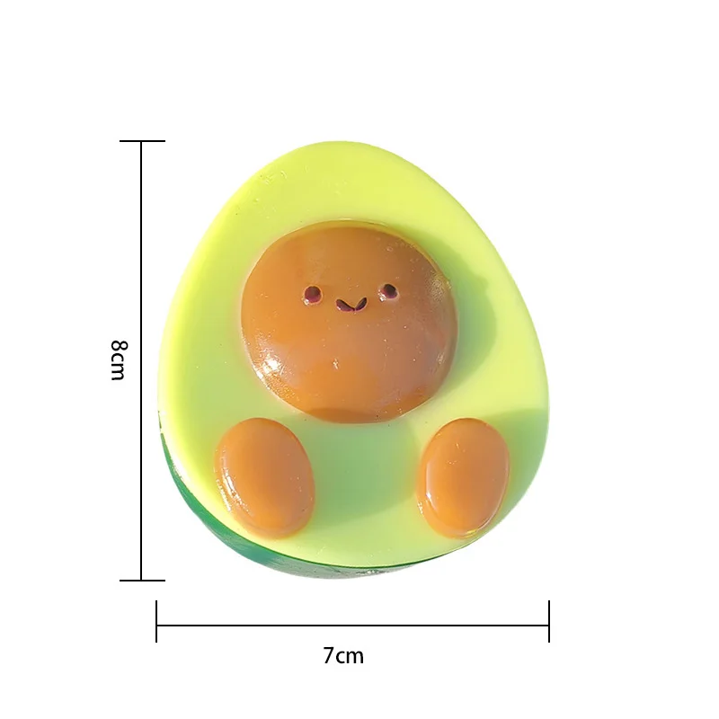 Avocado-Silikon-Quetschspielzeug zum Stressabbau, Entlüften, Squish, weiches sensorisches Zappelspielzeug, Schreibtischzubehör für Kinder, Teenager, Erwachsene