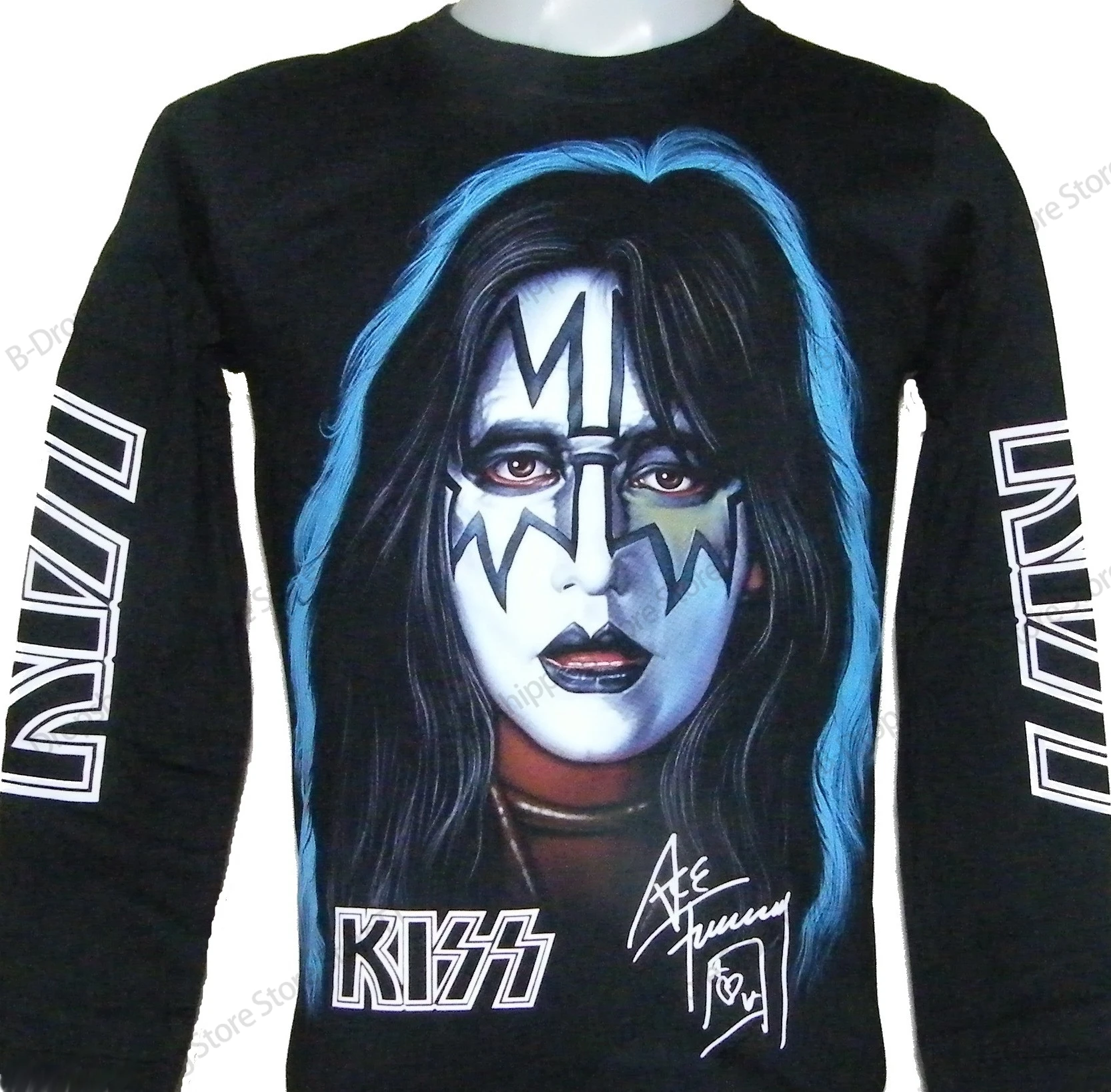 

Новая мужская винтажная футболка KISS Ace Frehley Band с длинным рукавом, 3D-принт, унисекс, модная, в стиле хип-хоп, Harajuku, 2026