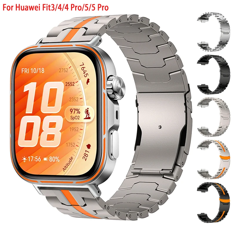 Luxuriöses Titan-Armband für Huawei Watch Fit 5 5Pro Fit 4 4Pro Fit 3 Metall-Armband für Huawei Fit3/4/4 Pro/5/5 Pro