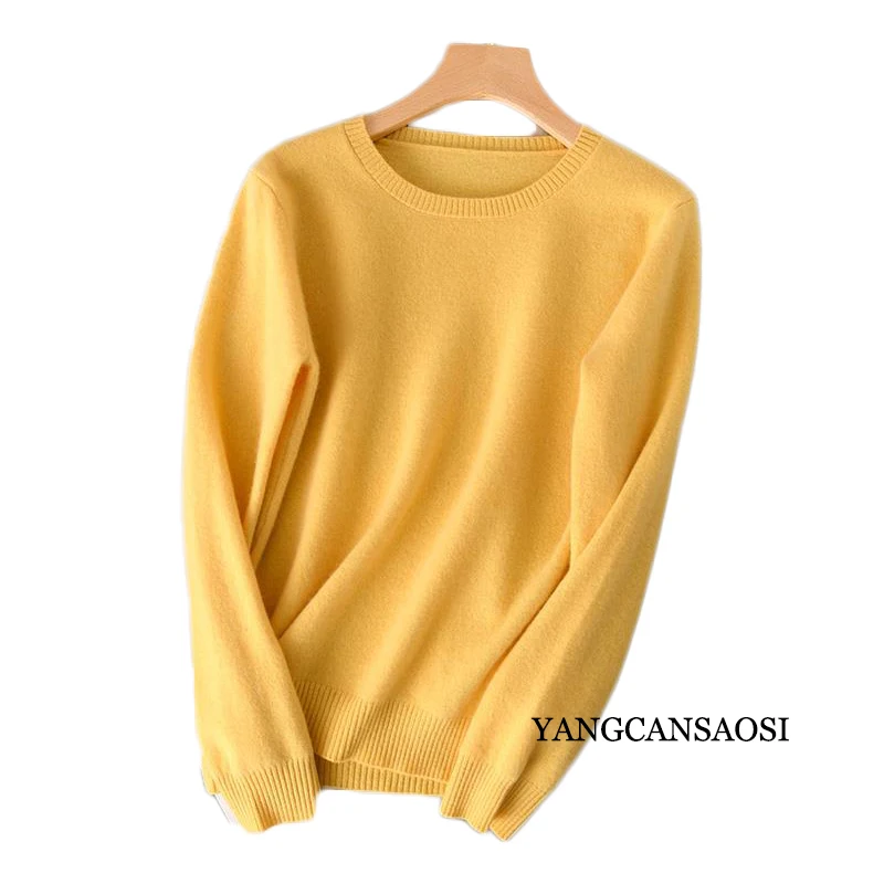 Women's Round Neck Cashmere Sweater Base Layer Underneath Sweater Sweater 2022 Women's Fashion Autumn and Winter New Style