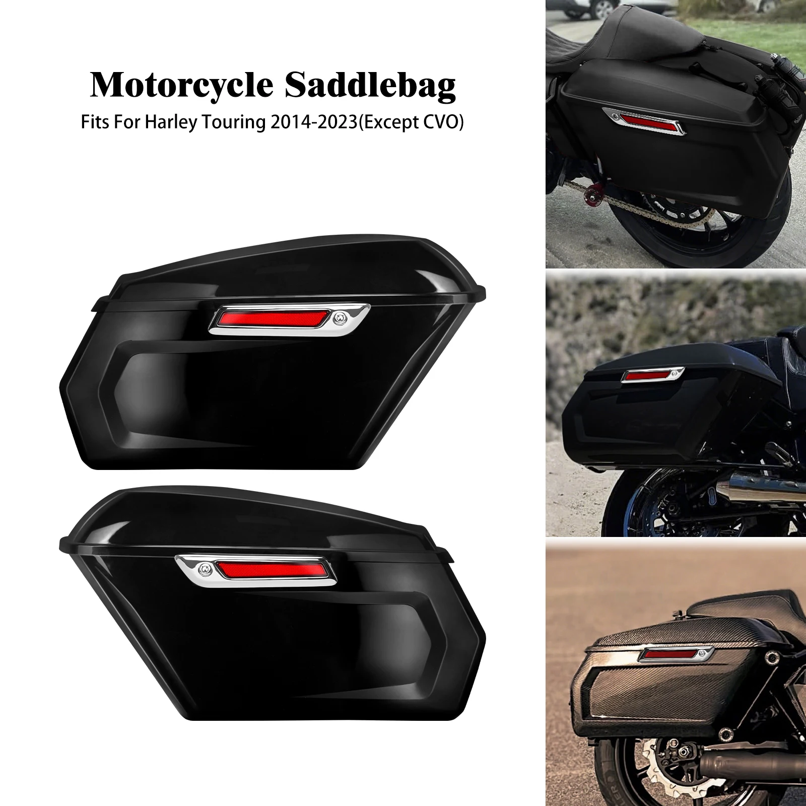 

Motorcycle Hard Saddle Bags Storage Saddlebags Trunk Side Bag For Harley Touring Road King Street Electra Glide FLHT 2014-2023