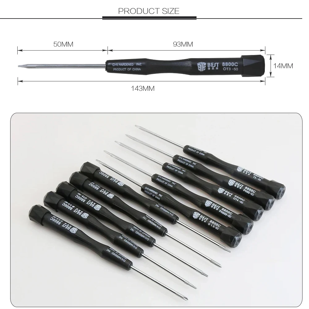 10 in 1 Precision Screwdriver Set Phillips Slotted Torx Y-Type Petalobe Bits Mobile Phone Watch Computer Disassembly Repair Tool