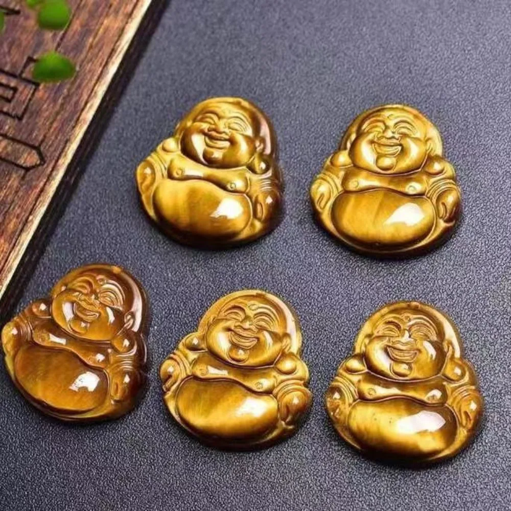 

Natural A-grade tiger eye stone Buddha pendant, multiple types of jade tiger clear stone pendant Stable magnetic field energy