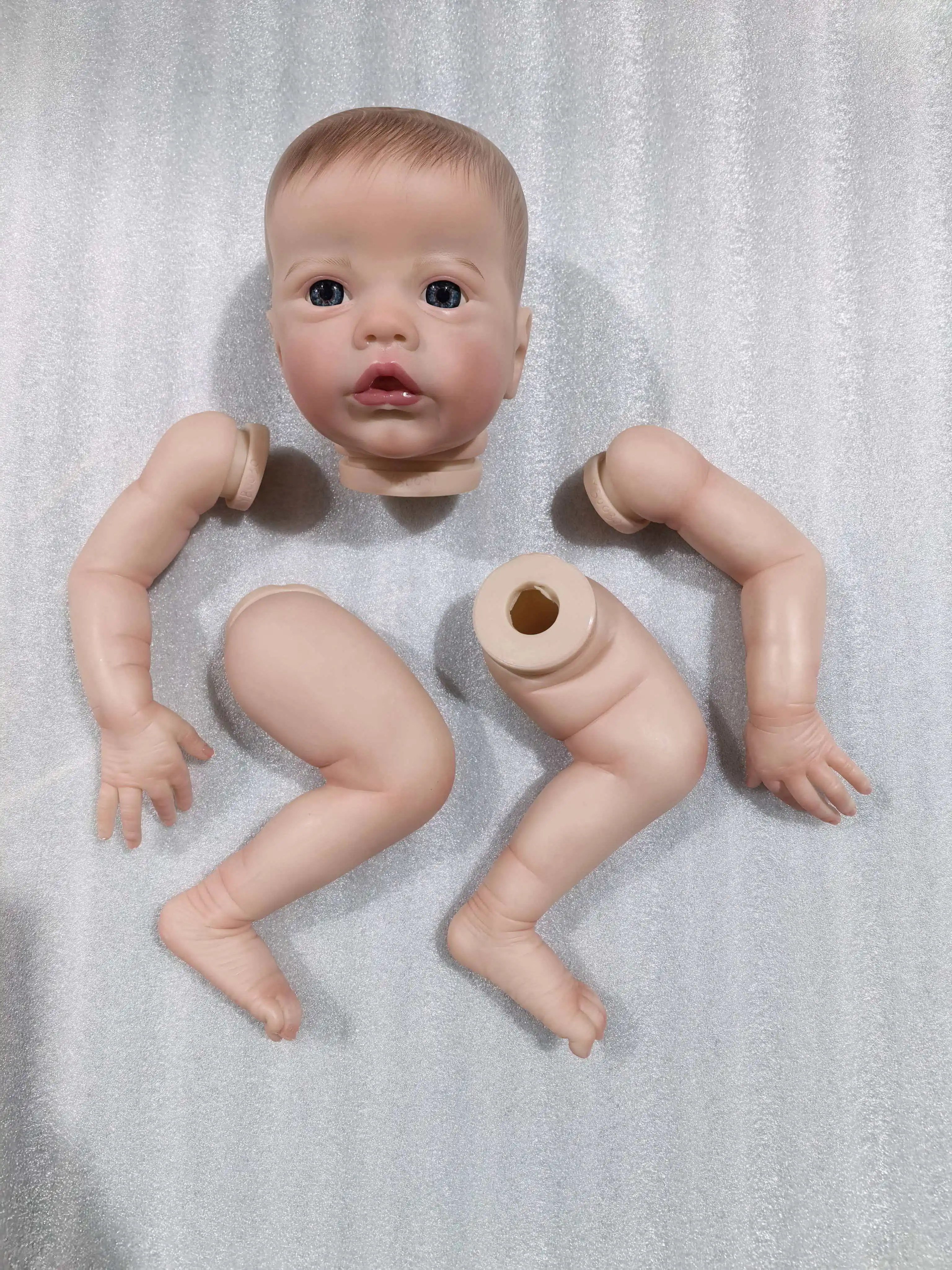 

NPK 19-дюймовый комплект куклы реборн Primrose Awake DIY неокрашенный с тканевым корпусом для коллекционеров, хобби