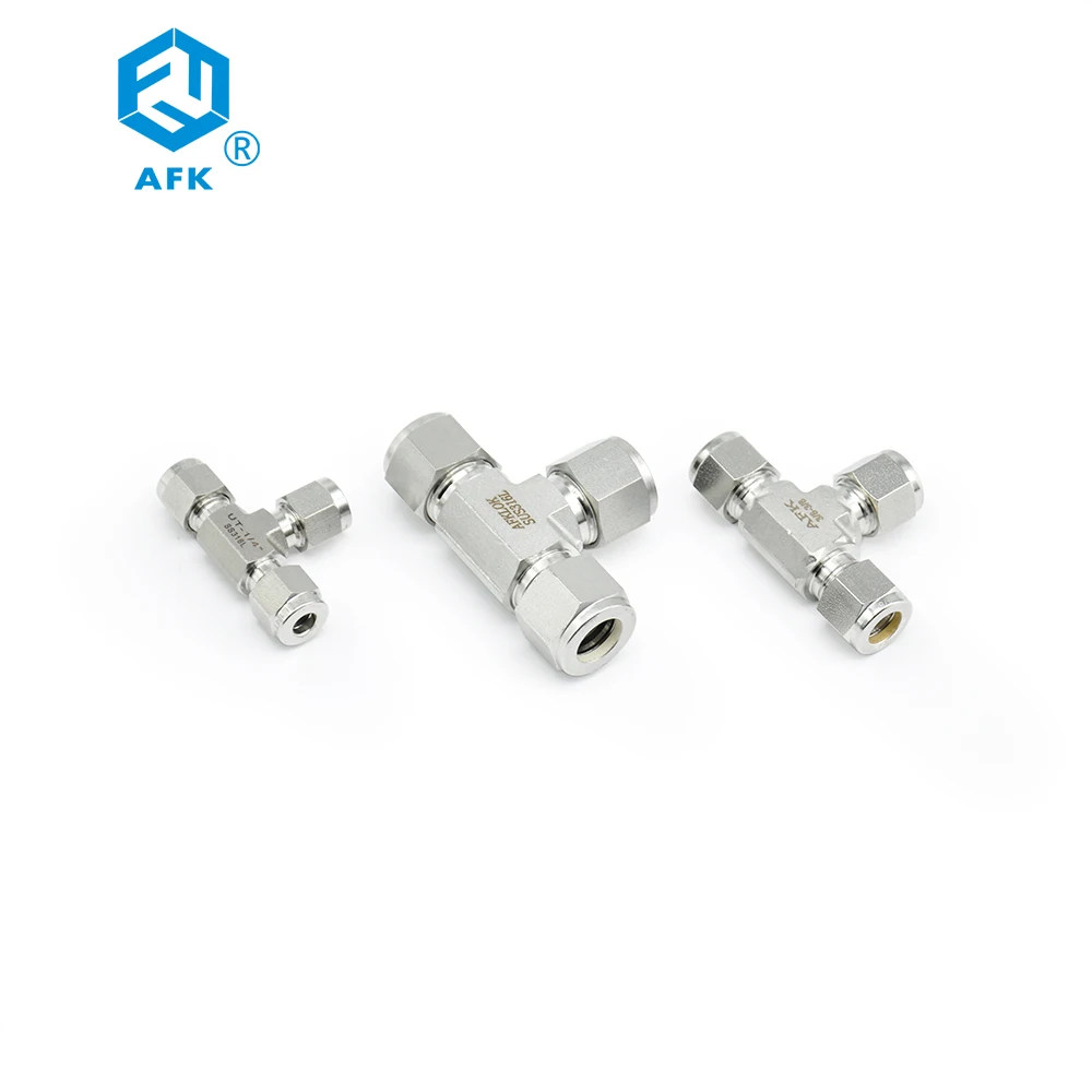 

AFKLOK 8mm Stainless Steel 304 Double Ferrule Compression Connectors Instrument Tube Fitting Equal Tee Instrument Pipe Fittings