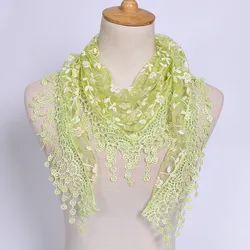 Summer Fashionable elegant Solid lace hollow out Lightweight breathable Women's scarves Triangle scarf shawl dress accessories